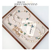 天然珍珠手机壳链条斜挎链条x可背高级轻奢气质小众背带女款 仙气