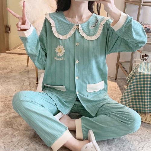 纯棉月子服夏季薄款产后孕妇两件套夏天哺乳睡衣冰丝长袖春秋套装