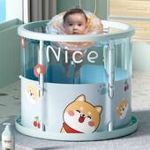 游泳桶新生婴幼儿家用泡澡桶可折叠F透明儿童宝宝洗澡桶小孩洗澡