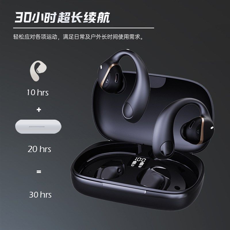 新款挂耳式贴骨耳无线蓝牙耳机TW不入耳立体声降噪耳环无线运动款