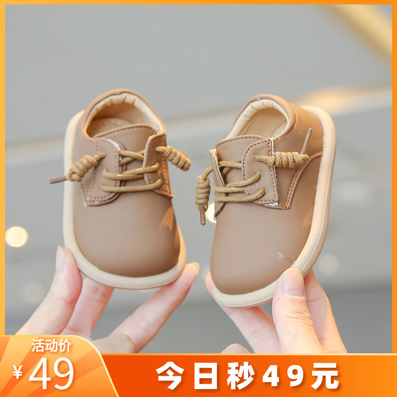 春秋款男童英伦风小皮鞋软底婴儿小童学步鞋子女童宝宝单鞋童鞋