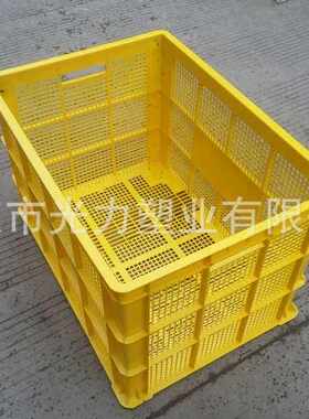 755筐大号塑料j筐带轮子水果篮塑料周转筐M加厚服装快递周转框批