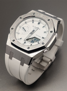 农家橡树小款GMA-S2100改装套件 精钢表壳搭配质感氟橡胶表带