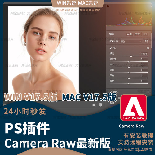 camera raw17.5插件ACR安装A7M4转JPG/CR3格式调色预设Ps/BR