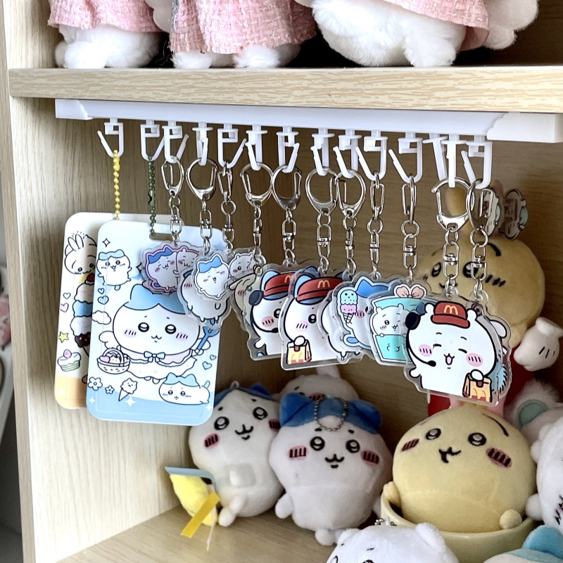 钥匙扣展示架滑轨壁挂上墙吧唧钥匙扣亚克力牌谷子挂件收纳神器