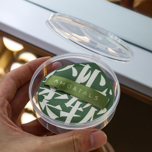 尔木萄100分粉扑收纳盒透气棉花糖气垫空盒子cpb粉扑盒防尘便携圆