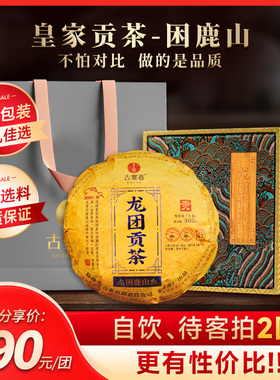 【龙团贡茶-困鹿山】2023年云南普洱茶生茶普洱茶区贡茶500g/团
