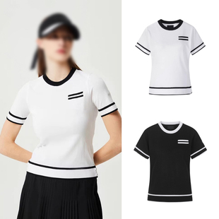 春夏新款高尔夫女装透气凉感针织衫修身显瘦短袖T恤户外运动上衣