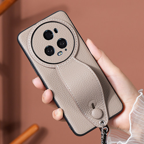 荣耀magic7手机壳真皮纯色高级感