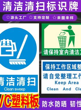清洁清扫注意通风注意防尘必须穿工作服标识牌标牌警示牌指示牌蓝色指令防护安全提示牌标示牌警示标志警示贴