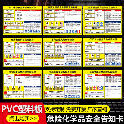 安全风险点职业危害告知卡危险源
