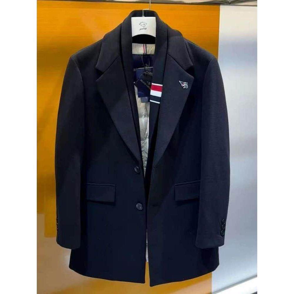 勇士鲨鱼冬季呢子西装大衣保暖