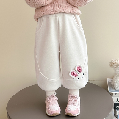 女童裤子秋冬装儿童洋气加绒外穿