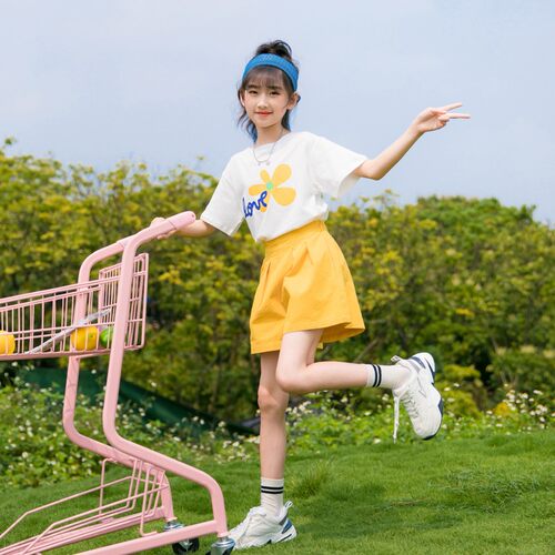 莉热公主休闲聚酯纤维两件套夏季