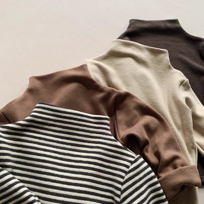 儿童半高领打底衫小童宝宝德绒