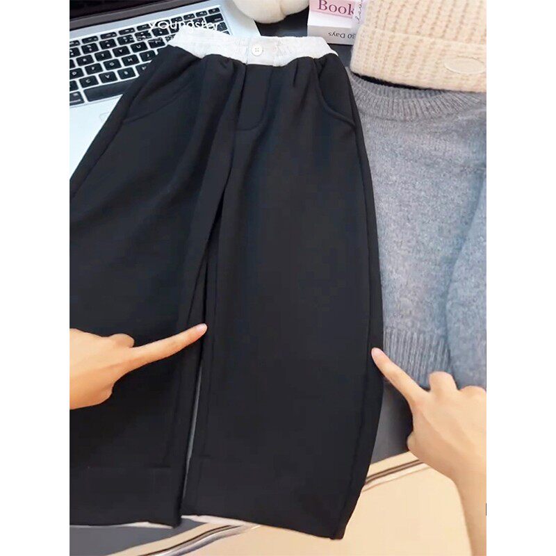 女童加绒弯刀裤秋冬2025新款儿童休闲裤子韩版女孩加厚阔腿裤洋气,童装/婴儿装/亲子装,裤子,淘宝优惠券,粉丝福利购,淘宝优惠卷