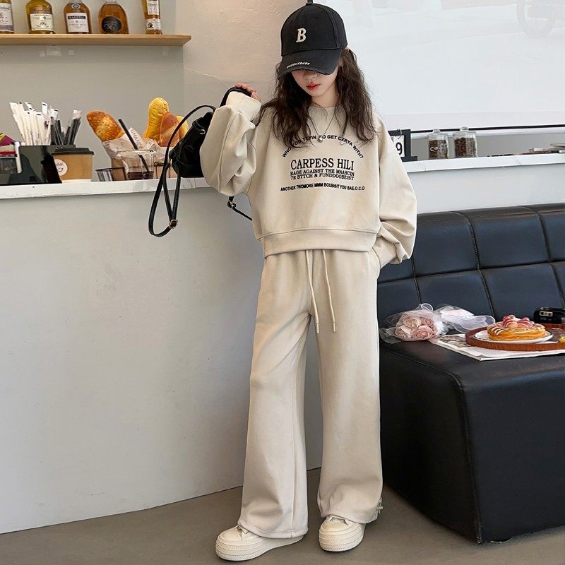 女童秋装套装2025新款洋气女大童春秋休闲卫衣儿童运动卫裤两件套