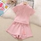裙夏装 女童夏季 两件套 2025新款 儿童国风T恤上衣时髦短裤 短袖 套装