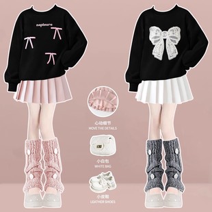 秋季 女童秋装 超好看儿童连衣裙韩版 2025新款 百褶裙女大童衣服 套装