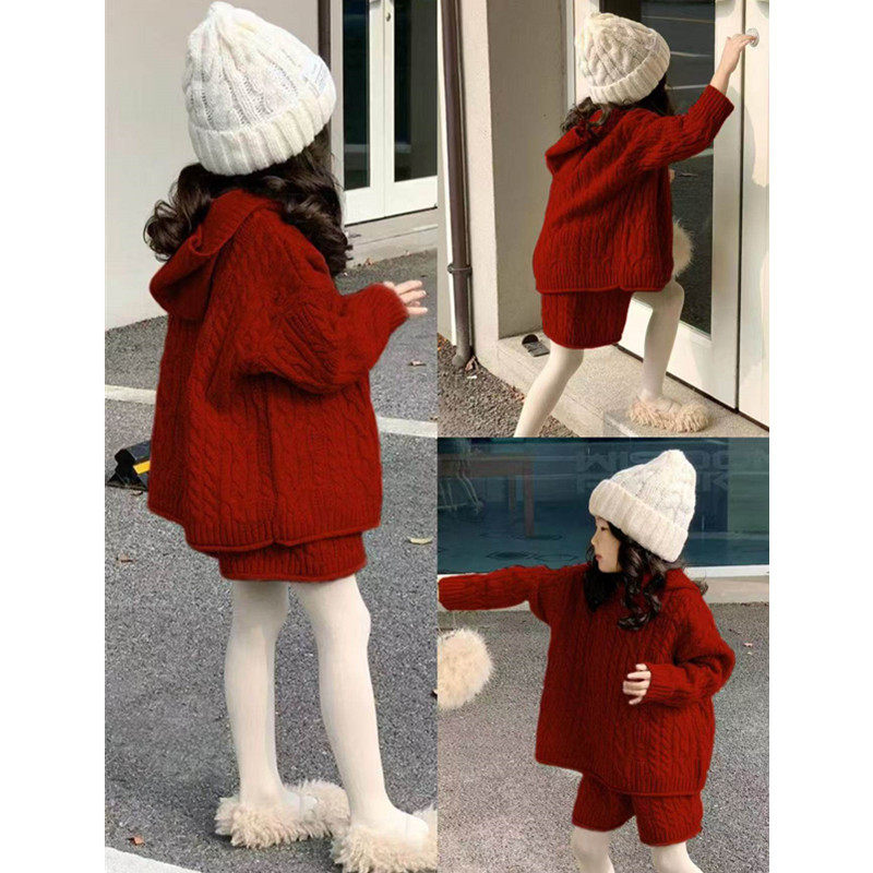 女童巨好看冬装套装本命年12岁女孩衣服红色针织两件套高级感冬季,童装/婴儿装/亲子装,套装,淘宝优惠券,粉丝福利购,淘宝优惠卷