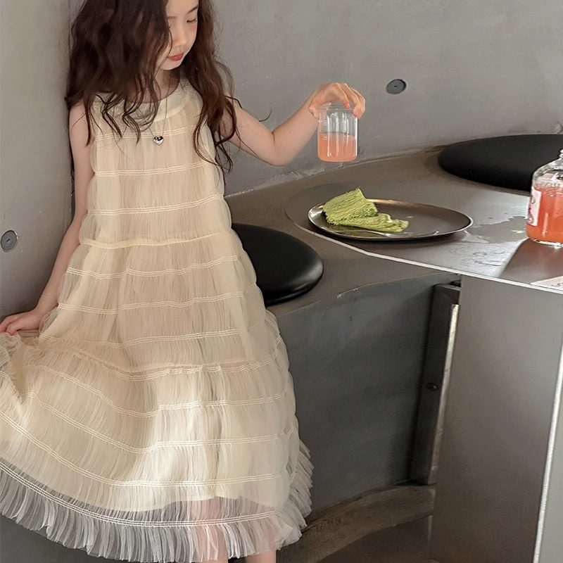 女童夏装无袖连衣裙韩系背心裙图片