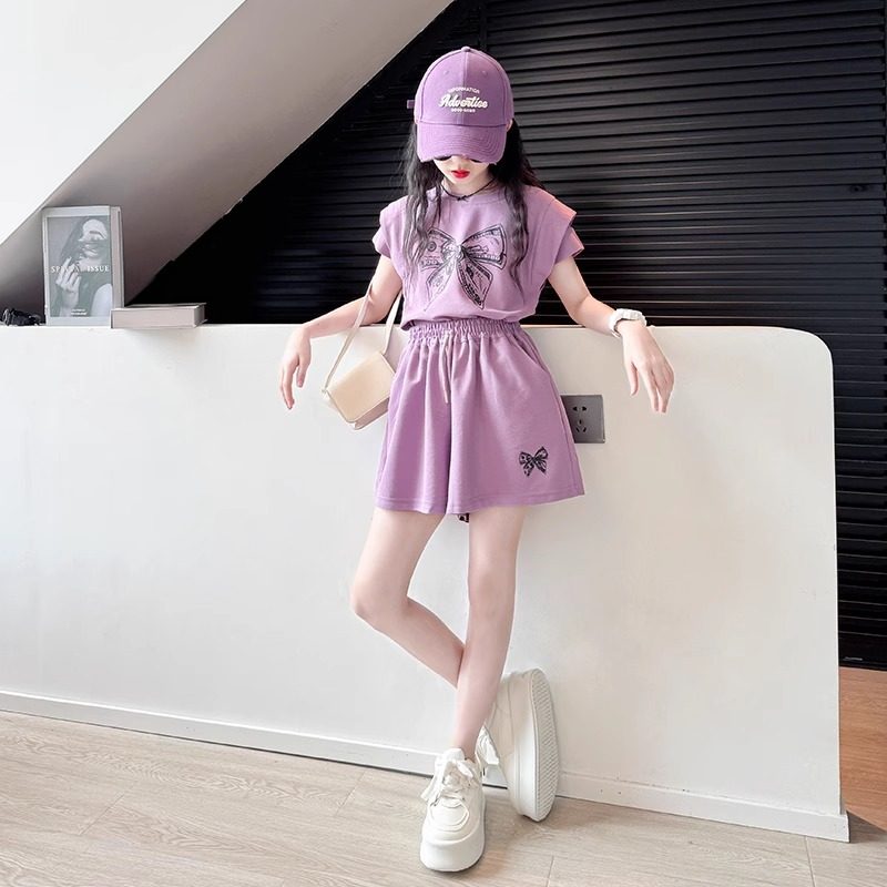 女童套装夏季2025新款儿童洋气运动短裤大童网红多巴胺穿搭两件套,童装/婴儿装/亲子装,套装,淘宝优惠券,粉丝福利购,淘宝优惠卷