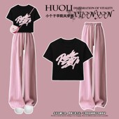 2025新款 套装 休闲中大童多巴胺穿搭洋气时髦两件套潮 短袖 女童夏季