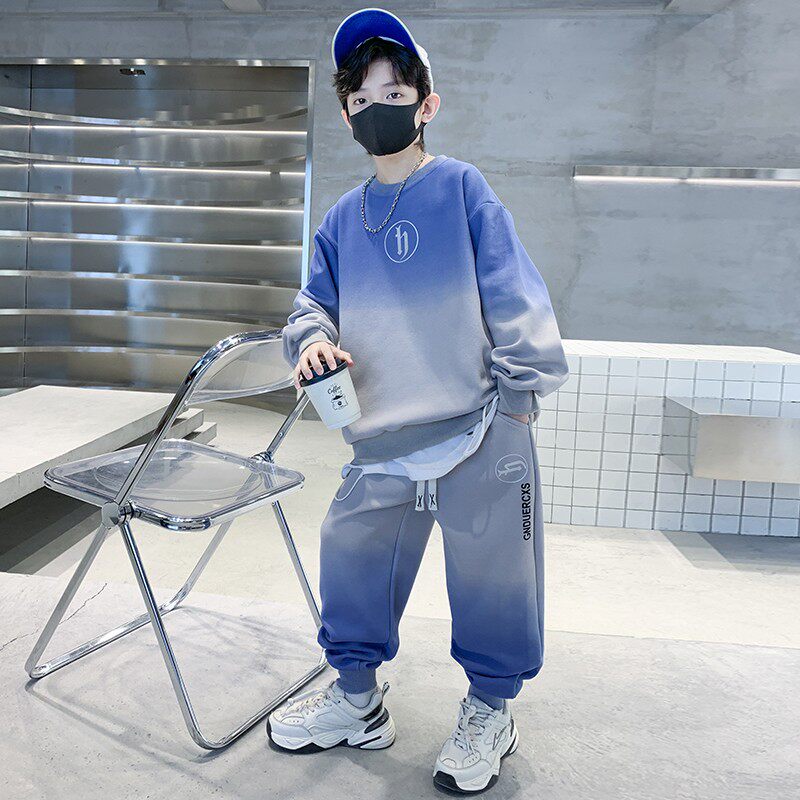 男童秋装卫衣服套装2025新款大儿童秋季运动12岁男孩帅气时髦酷潮