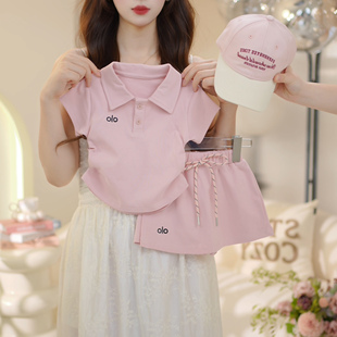 套装 刺绣裙裤 2025新款 POLO衫 两件套潮 儿童学院风女孩短袖 女童夏季