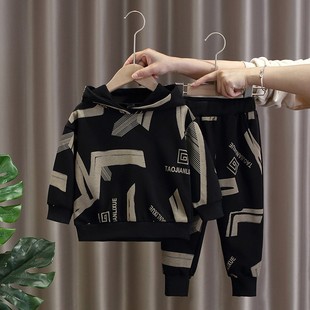 男童冬季 洋气网红两件套儿童秋冬帅气宝宝炸街衣服 套装 2025年新款