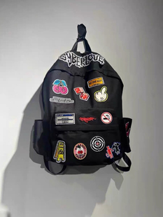 网恋高手原创(CyberLove*s)刺绣荆棘书包 恶搞涂鸦贴布双肩包
