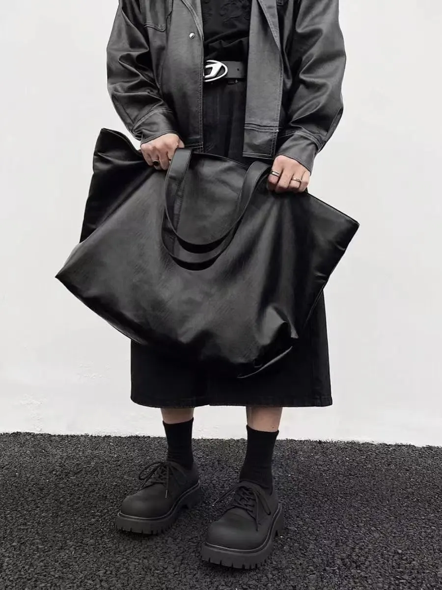 2025轻便软皮单肩男女韩版手提袋短途旅行大容量行李包ins休闲包