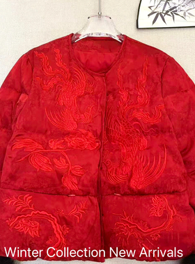 米米冬上新国风高级重工刺绣保暖羽绒服外套ys-3260