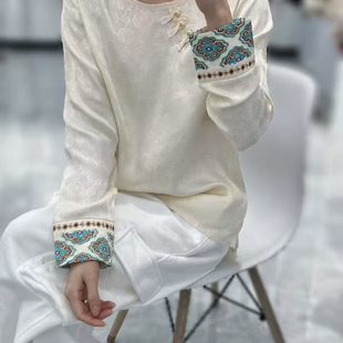 米米26年春款女装新中式国风提花刺绣小衫(不含下装)CS-YF-6