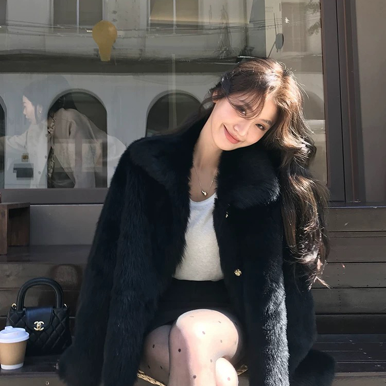 米米托卡直毛托斯卡纳羊皮毛一体翻领三粒扣时尚皮毛一体M83283