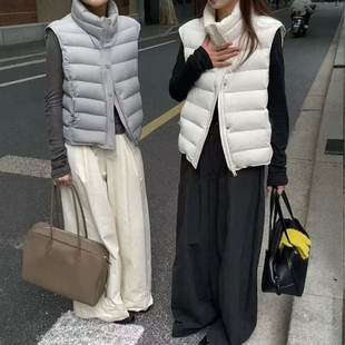 米米设计冬上新立领宽松百搭休闲羽绒马甲9092