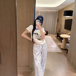 米米26年夏上新小众设计潮牌卡通小马蕾丝花边裤子休闲裤C30337