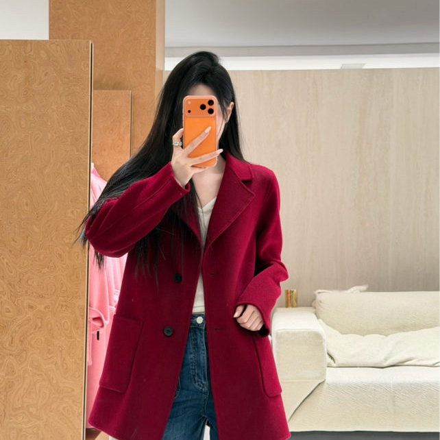 米米新品上新极简一手长羊毛大衣羊毛外套(含100羊毛)Y6856