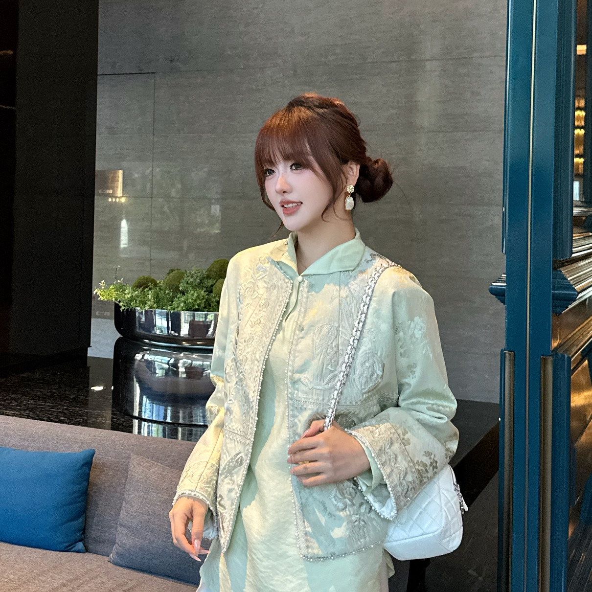 米米店26年早春天丝亚麻织金重工刺绣手工钉珠短外套Y301,女装/女士精品,时尚套装,淘宝优惠券,粉丝福利购,淘宝优惠卷