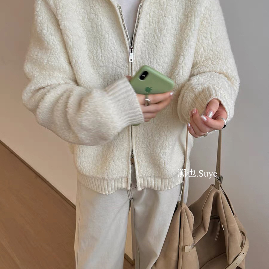 米米设计冬加厚保暖慵懒毛衣外套毛衣(含29.3绵羊毛)PJbj37586