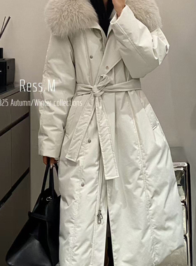 米米款保暖羽绒服外套(配可拆卸真狐狸毛毛领腰带)Re25-04153