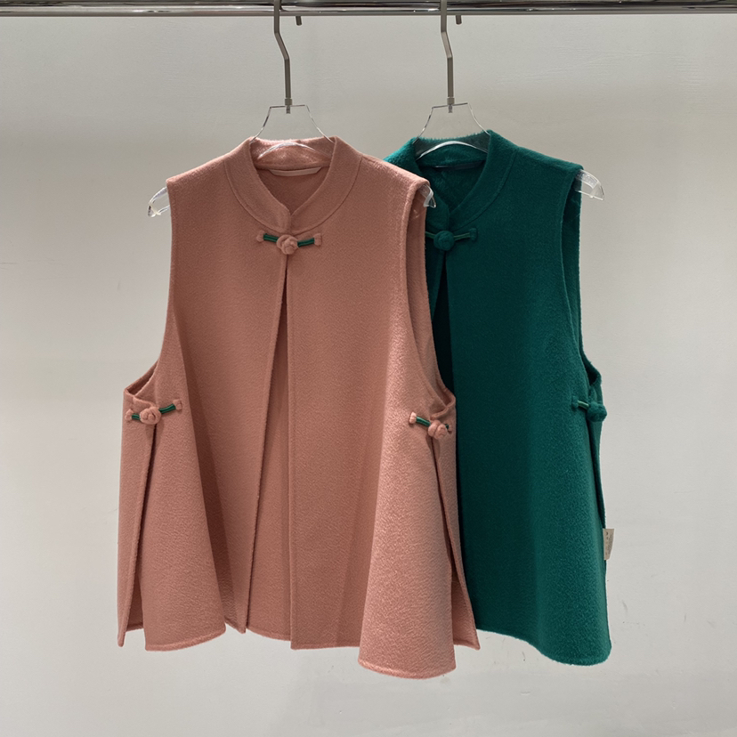 米米小众设计冬上新新中式立领宽松马甲（含100羊毛）071-007