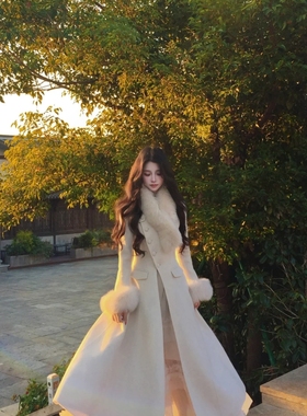 米米外套(配可拆卸狐狸领毛毛领)（含100澳毛）L-SJ7734