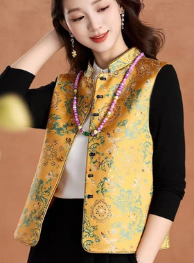 米米小众设计新中式国风唐装两面穿马甲外穿独特时髦漂亮马甲A962