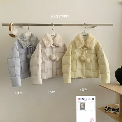 米米家绒外套羽绒服(配毛领羊羔毛仿毛可拆卸)(含50白鸭绒)81169