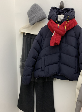 米米朵泡芙双拉链连帽排骨加厚90安心绒152g保暖羽绒服外套08807