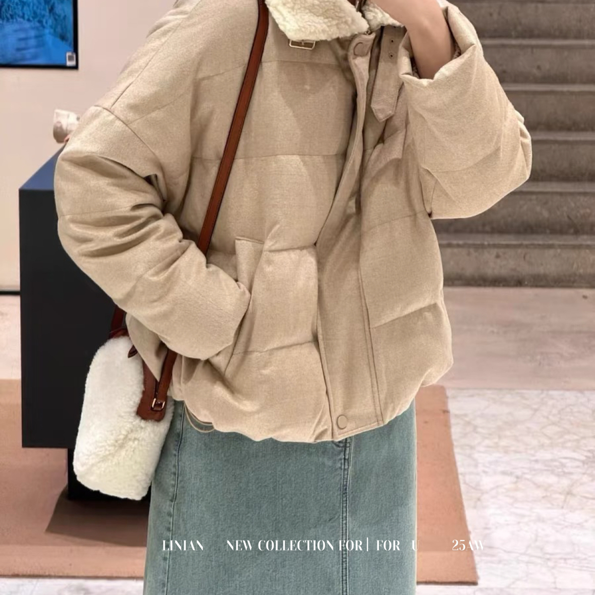 米米店松显瘦驼绒鹅绒羽绒服保暖加厚保暖羽绒服外套5062198901