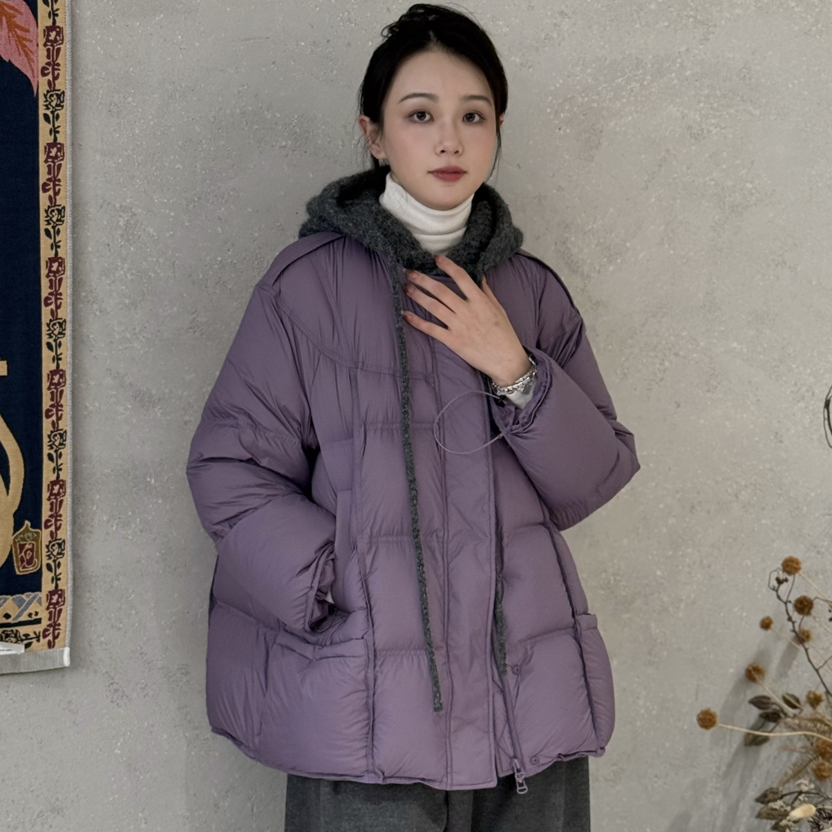 米米暖羽绒服外套(配针织帽衫)（含90白鸭绒）(充绒量188g)DT820-