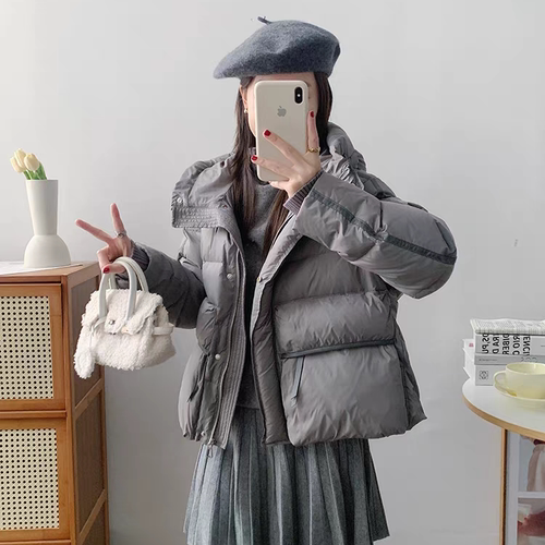 米米设计服加厚小个子短款保暖外套羽绒服(含50白鸭绒)25890