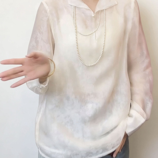 米米款女装新中式国风复古气质百搭小衫上衣小衫(不含下装)AL-979